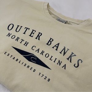 Yellow Outer Banks North Carolina Crewneck Sweatshirt in Unisex Size XLarge